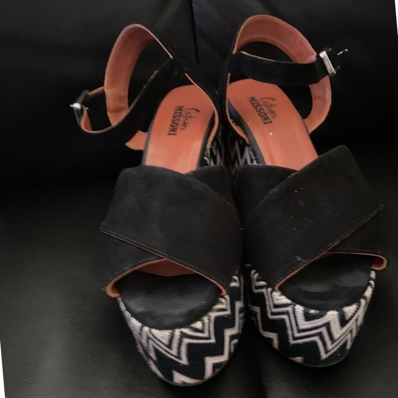 Castaner X Missoni Leather Jute Chevron Designer Platform Ankle Strap Sandals 39 - Picture 5 of 10